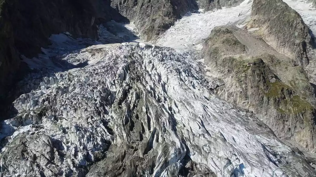 Imatge de la glacera Planpincieux, situada a la Vall d'Aosta