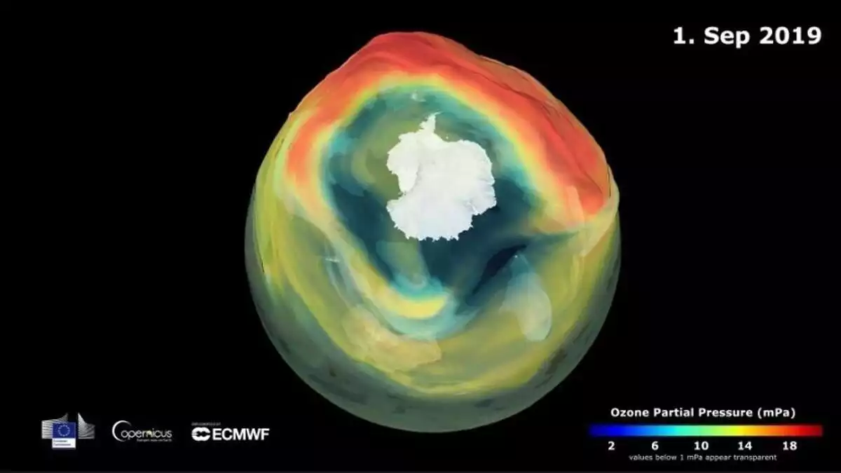 Imatge del forat de la capa d'ozó aquest 1 de setembre